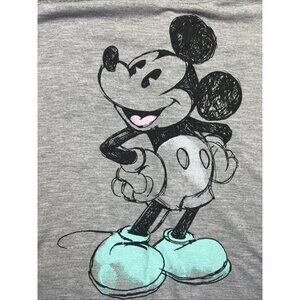 Disney Mickey Mouse Drawing Drop Tail Flared Tee Shirt JR Med 7-9 NWOT